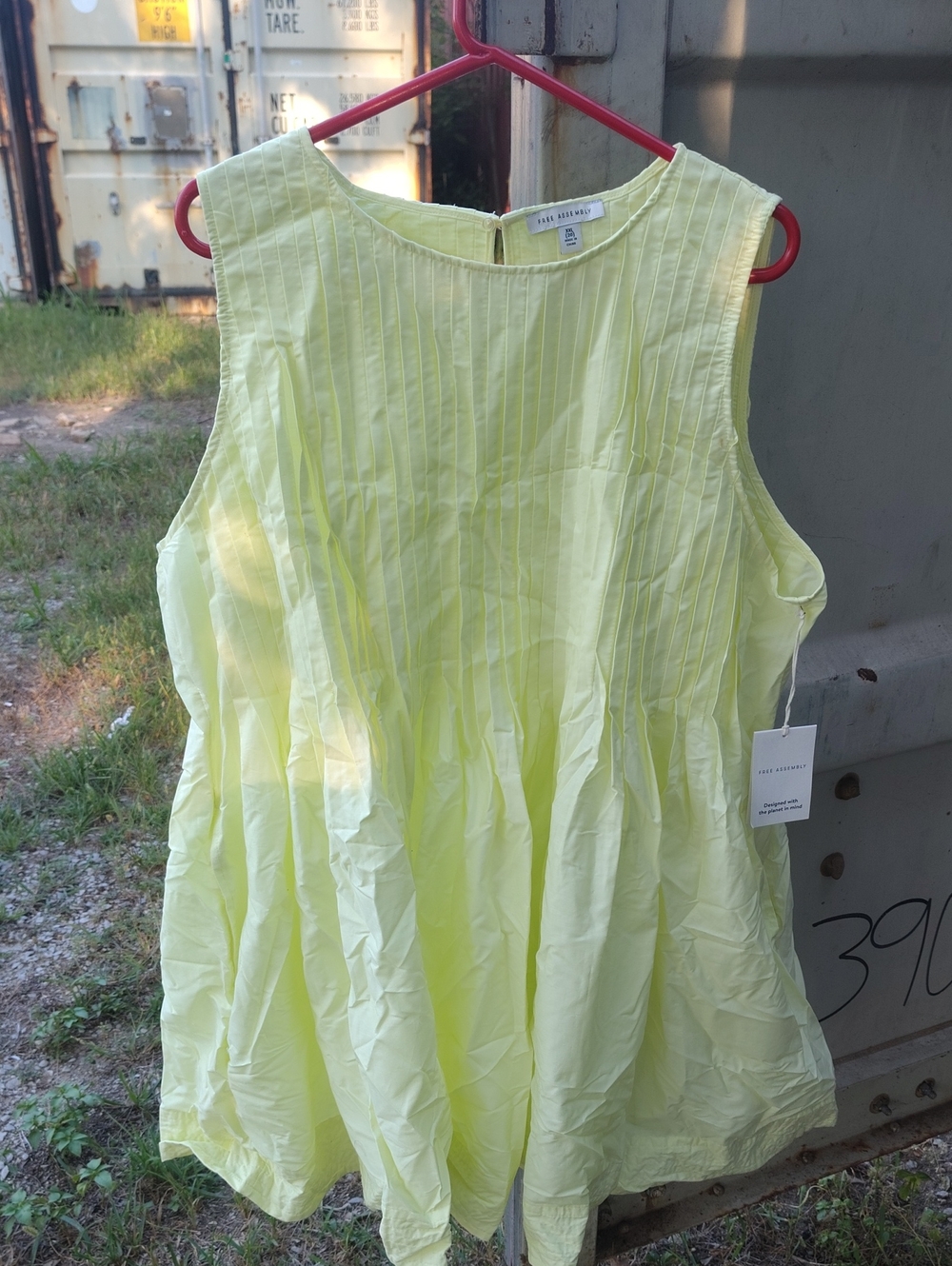 NWT Free Assembly Pleated Light Green Mini Dress